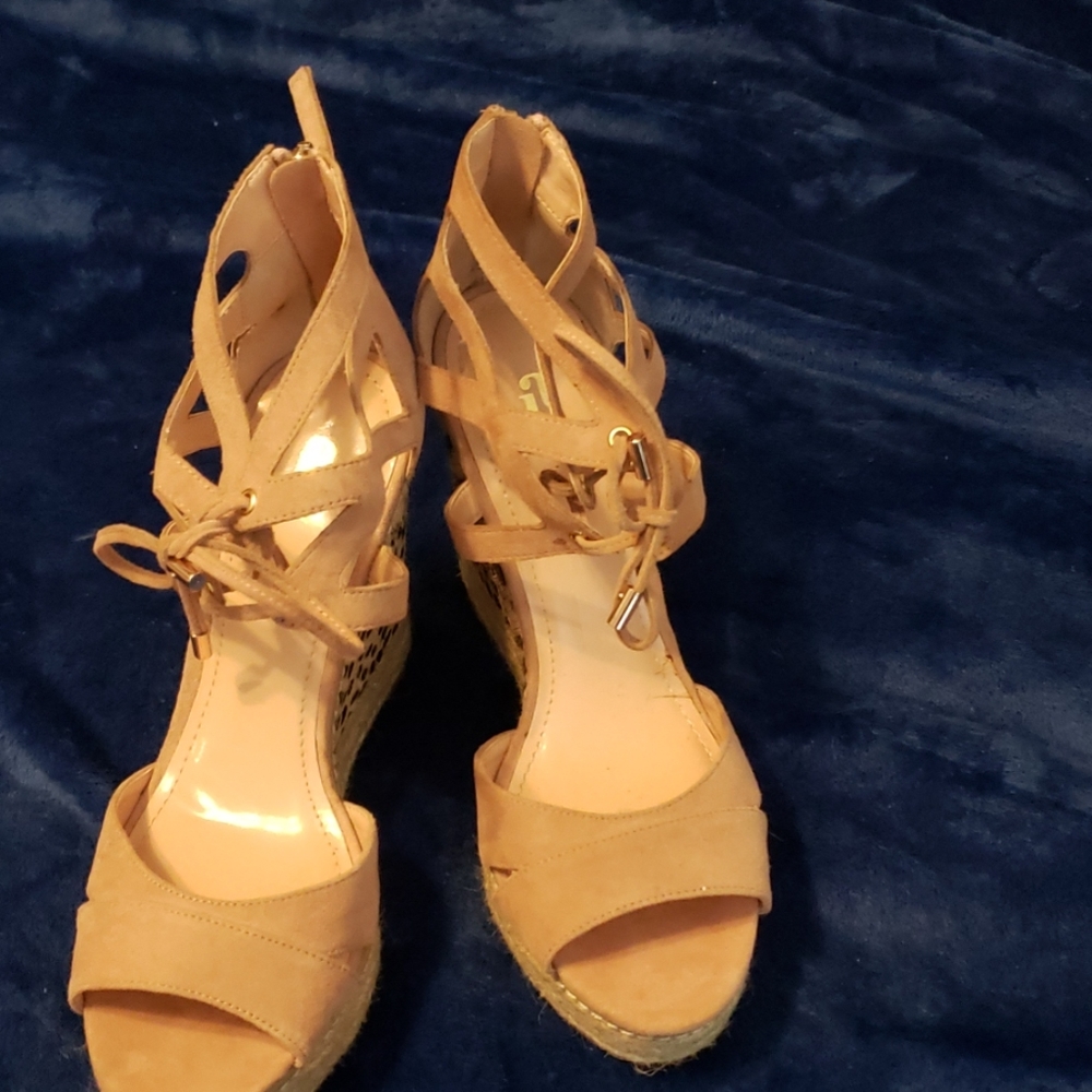 Sexy Suede Calf hair Wedge Shoes